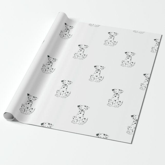 Papier Cadeau Cadeaux dalmatiens de papier d'emballage de chien (Déroulé)