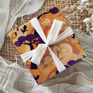 Papier Cadeau Cadeaux de coucher de soleil pour la savane africa