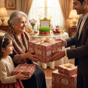 Papier Cadeau Cadeaux de fête de dîner du Nouvel An persan Nowru