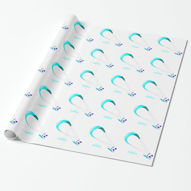 Papier Cadeau Cadeaux de kitesurf de Kiteboarding (Déroulé)