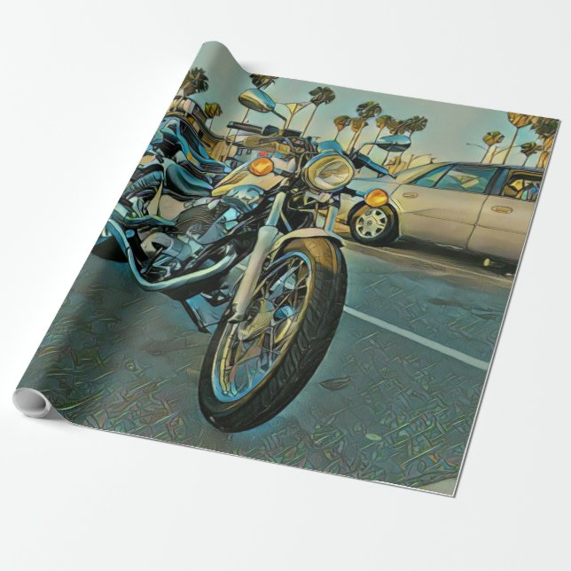 Papier Cadeau Cadeaux de moto (Déroulé)