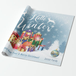 Papier Cadeau Cadeaux de Noël avec vos souhaits, personnel