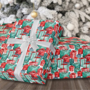 Papier Cadeau Cadeaux de Noël de Red Green Holiday