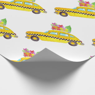 Papier Cadeau Cadeaux de Noël de taxi de taxi jaune de New York