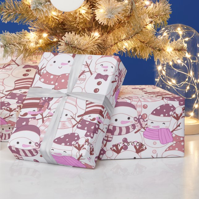 Papier Cadeau Cadeaux de Noël des Snowmen Cadeaux Noël blanc (Vacances)