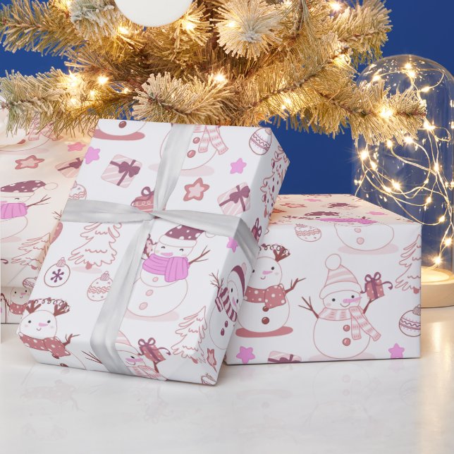 Papier Cadeau Cadeaux de Noël des Snowmen Cadeaux Noël blanc (Vacances)