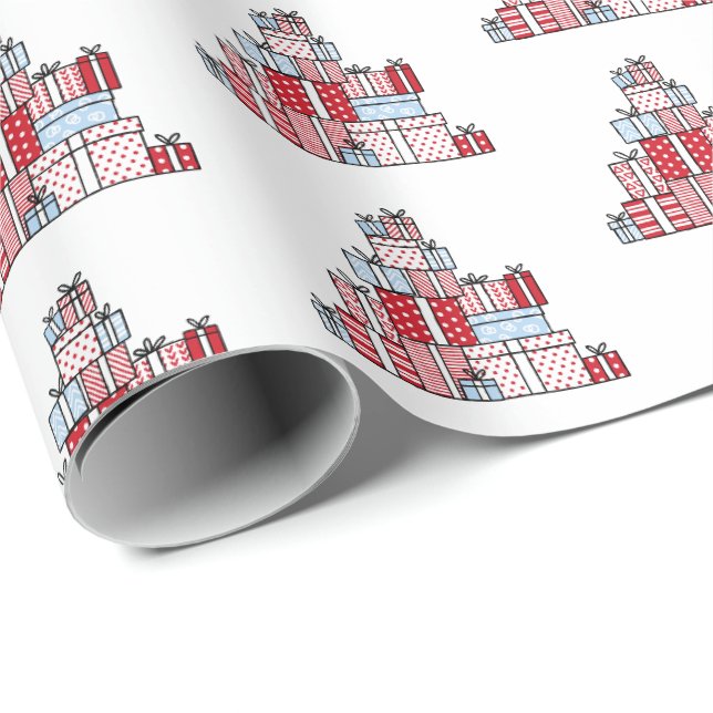 Papier Cadeau Cadeaux de Noël Papier d'emballage de vacances (Coin rond)