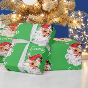 Papier Cadeau Cadeaux de Noël personnalisés Père Noël Face Xmas