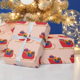 Papier Cadeau Cadeaux de Noël remplis par père Noël