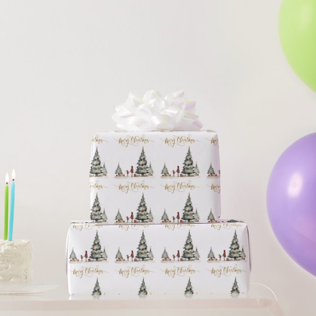 Papier Cadeau Cadeaux de Noël sous l'arbre (Cadeaux de fête)