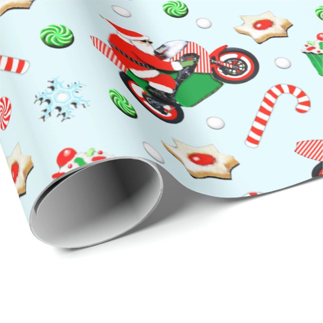 Papier Cadeau Cadeaux de vacances pour moto (Coin rond)