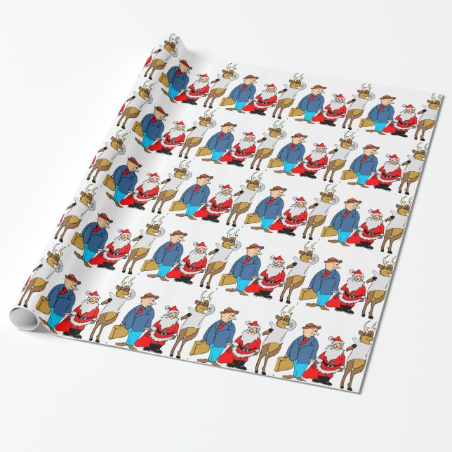 Papier Cadeau Cadeaux drôles de Noël (Déroulé)