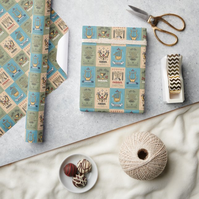 Papier Cadeau Cadeaux juifs - Papier de Vacances - Art Israël (Artisanat)