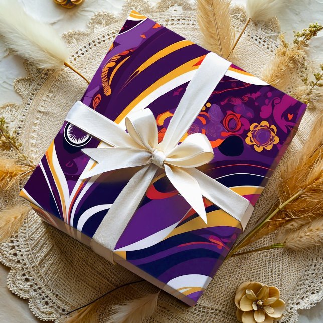 Papier Cadeau Cadeaux psychédéliques Abstraits pour les mamans o (Psychedelic Abstract Swirls Gifts for Busy Moms Wrapping Paper)