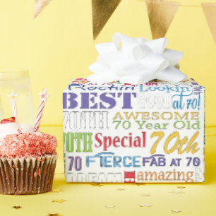 Papier Cadeau Cadeaux Uniques Et Spéciaux 70e Anniversaire