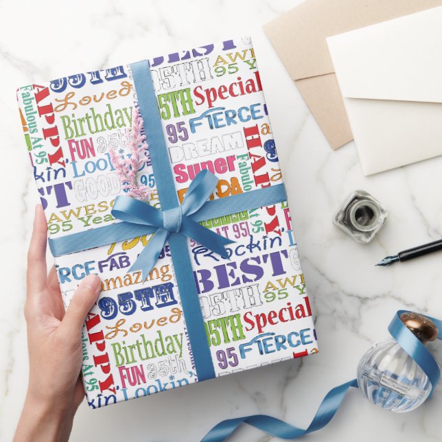 Papier Cadeau Cadeaux Uniques Et Spéciaux 95e Anniversaire (Cadeaux)