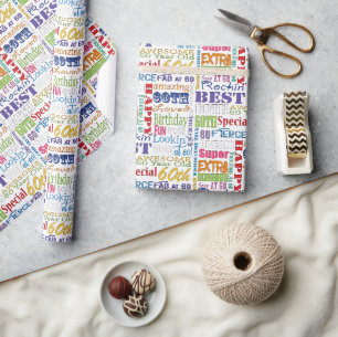 Papier Cadeau Cadeaux Uniques Et Spéciaux De Fête Du 60E Anniver