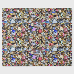 Papier Cadeau Cadenas romantiques d'amour de Paris