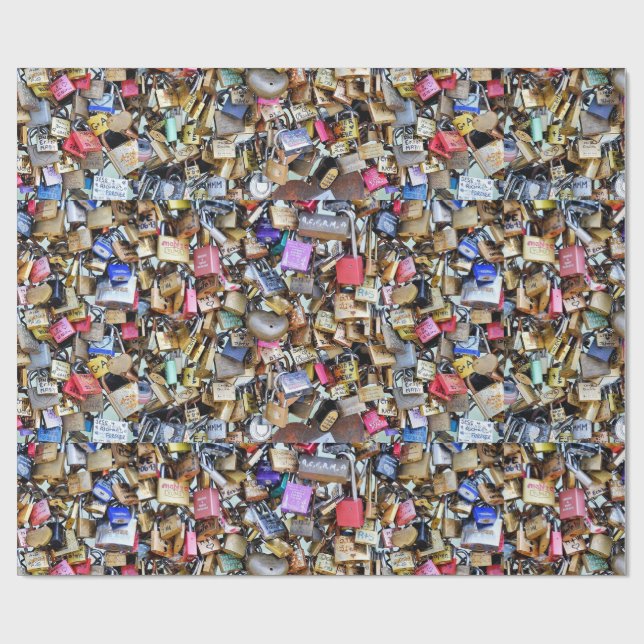 Papier Cadeau Cadenas romantiques d'amour de Paris (Plat)