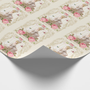 Papier Cadeau Cadre de rose de rose de papier d'emballage de