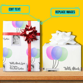 Papier Cadeau Cadre photo avec ballons