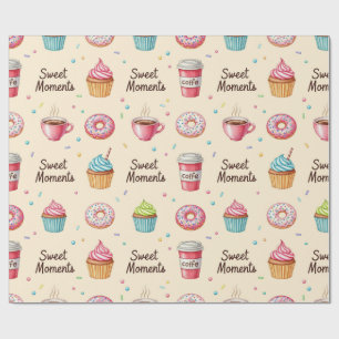 Papier Cadeau Café, beignets et cupcakes de Natasha Us