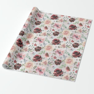 Papier Cadeau Café Bourgogne Pink Peony Jardin Mondial Rose