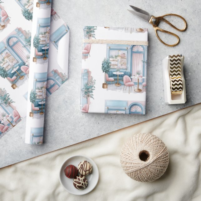 Papier Cadeau Café français esthétique, Vintage, (Artisanat)