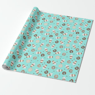 Papier Cadeau Café Frappuccino Motif de beignets