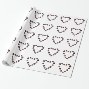 Papier Cadeau Café Love Coffee Bean Heart