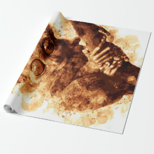 Papier Cadeau Café Singe Big Eyes Art_633c3e6ae98b6de43e0a6dc