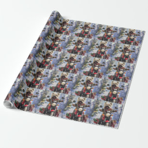 Papier Cadeau Cairn Terrier Chien équitation Moto Noël