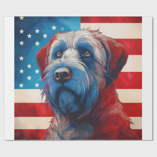 Papier Cadeau Cairn Terrier Patriotique Drapeau Américain