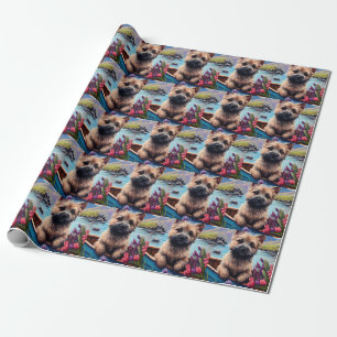 Papier Cadeau Cairn Terrier sur une paddle : Une aventure Pittor