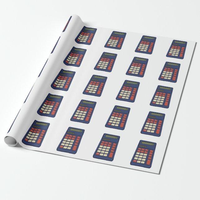 Papier Cadeau Calculatrice des années 80 et 90 Nostalgie de l'éc (Déroulé)