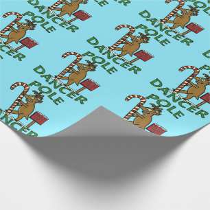 Papier Cadeau Calembour drôle de renne de Noël de danseur