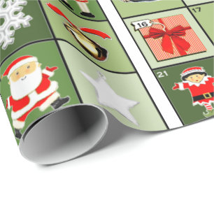 Papier Cadeau Calendrier de l'Avent compte à rebours de Noël