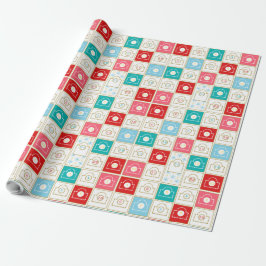 Papier Cadeau Calendrier Vintage Noël Avent
