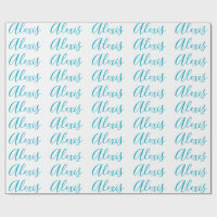 Calligraphie de nom Script Plain Simple Blanc Bleu