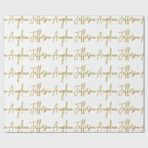 Papier Cadeau Calligraphie professionnelle Elegant or couleur