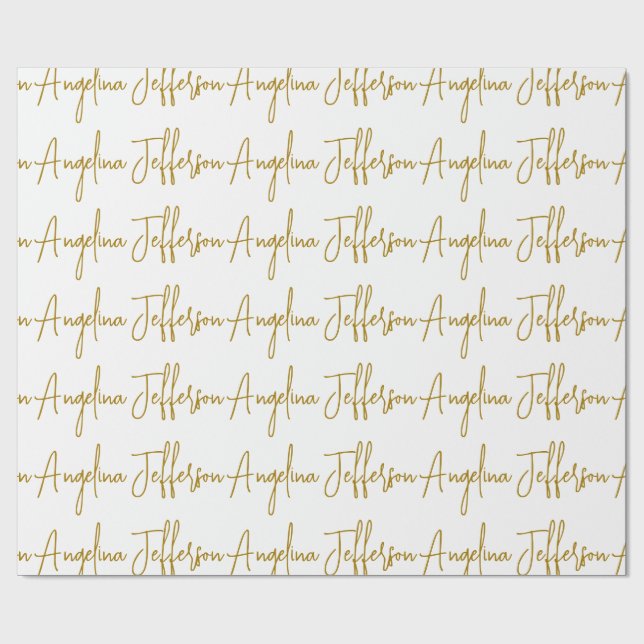 Papier Cadeau Calligraphie professionnelle Elegant or couleur (Plat)