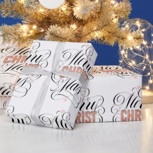 Papier Cadeau Calligraphie religieuse de lumières rouges de