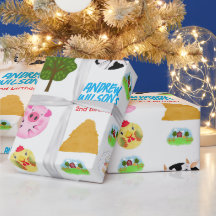 Calling All Party Animals Farm Wrapping Paper