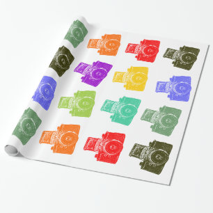 Papier Cadeau Caméras colorés