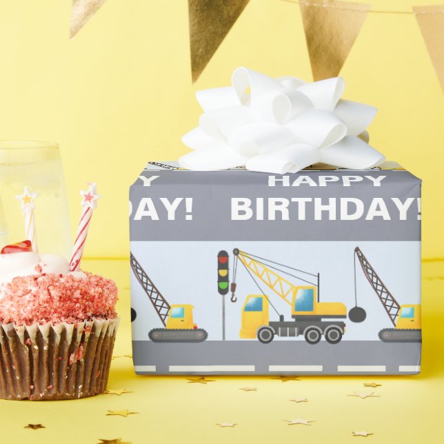 Papier Cadeau Camion de construction pour enfants Anniversaire (Fête d'anniversaire)