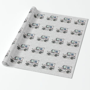 Papier Cadeau Camion de courrier mignon