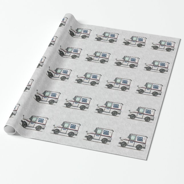 Papier Cadeau Camion de courrier mignon (Déroulé)