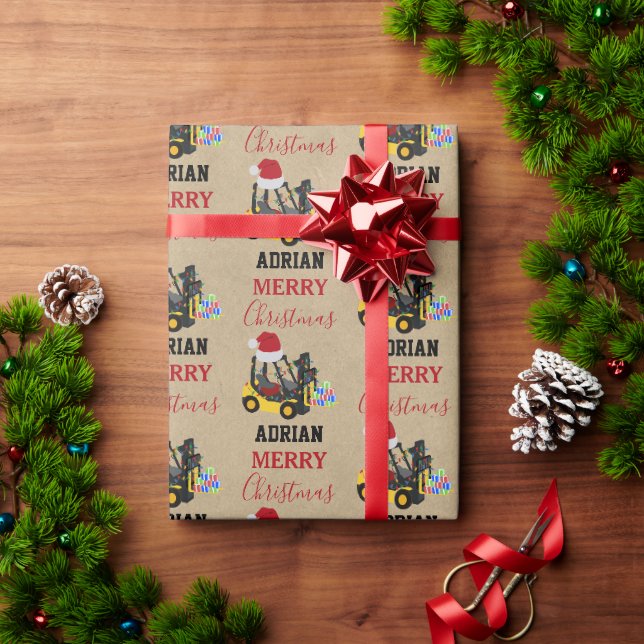 Papier Cadeau Camion de transport de Noël Kraft (Cadeau de vacances)