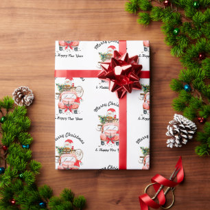 Papier Cadeau camion Drôle de nouvelle année