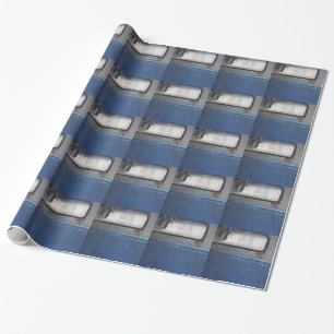 Papier Cadeau Camion vintage bleu clair et blanc